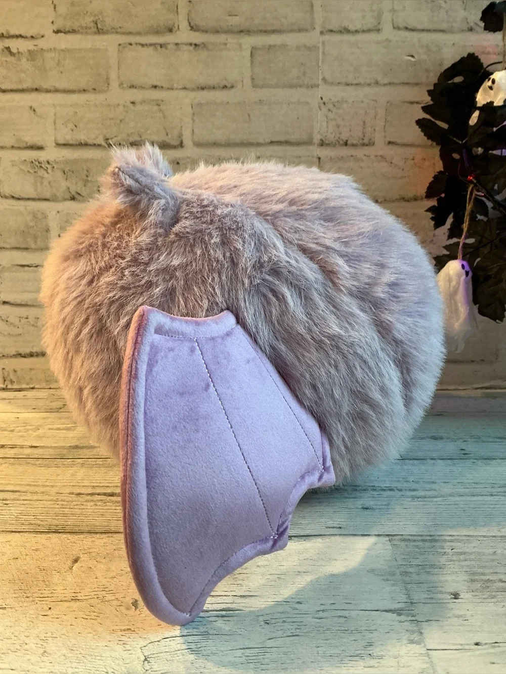 CUPCAKES & CASHMERE 10x10 whimsy bat furball shaped pillow